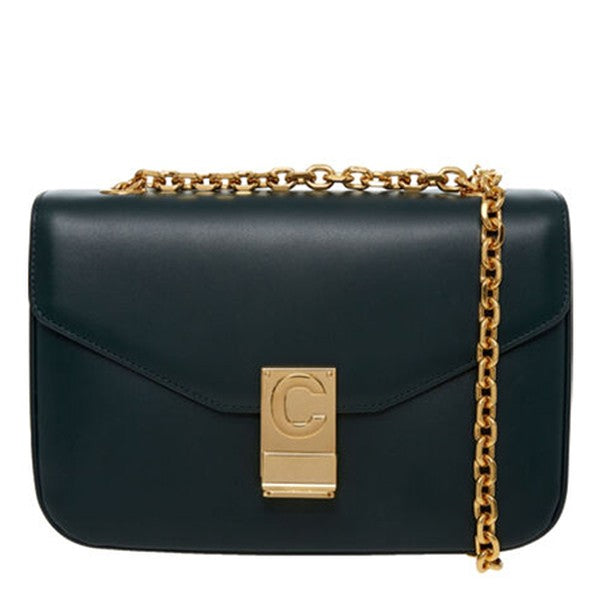 CELINE Smooth Calfskin Medium Classic Box Bag, Green, Gold Hardware | Shop Authentique Lux