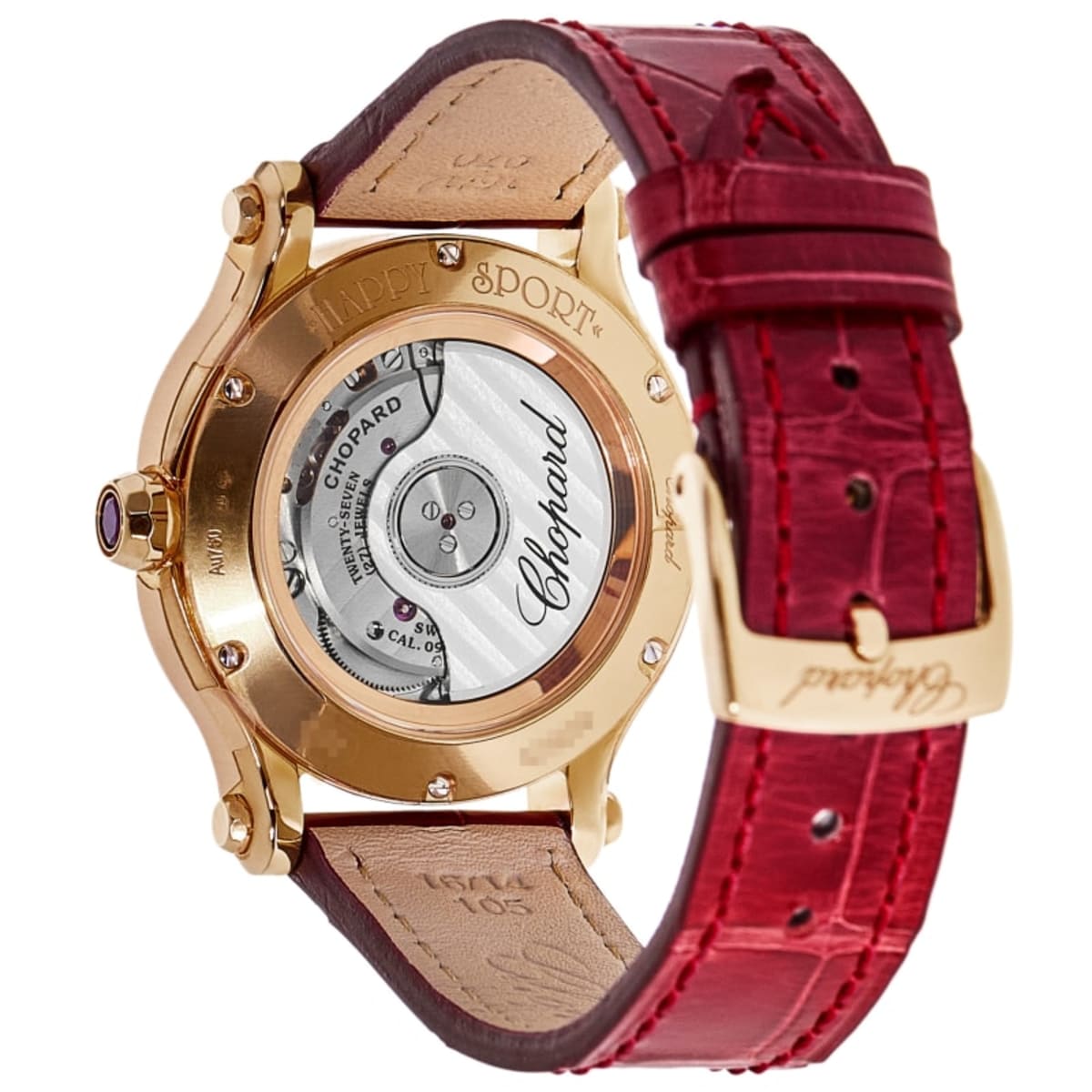Chopard Happy Sport 5378, Red Mother-of-Pearl Dial, 18K Rose Gold, 2023 | Shop Authentique Lux