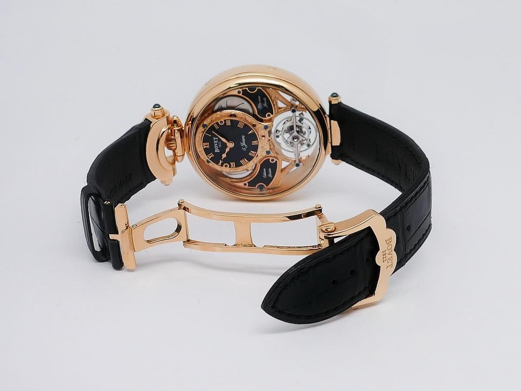 Bovet Virtuoso III Tourbillon AIQPR003-15 reverse display against dark background | Shop Authentique Lux