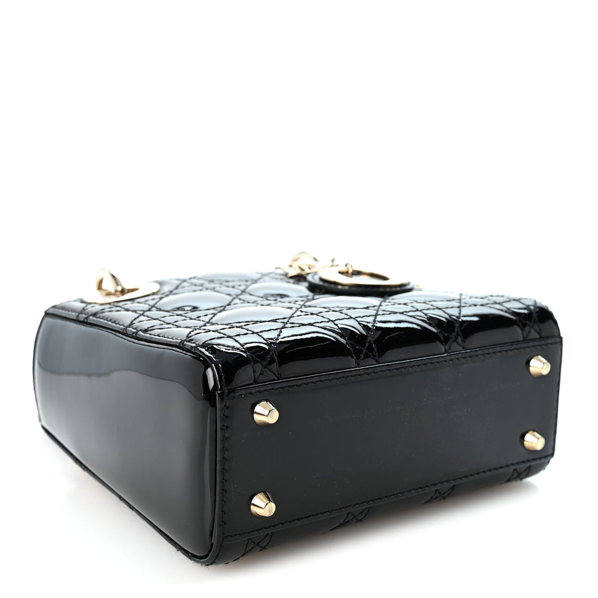 Dior Mini Lady Dior, Black Patent Leather, Gold Hardware | Shop Authentique Lux