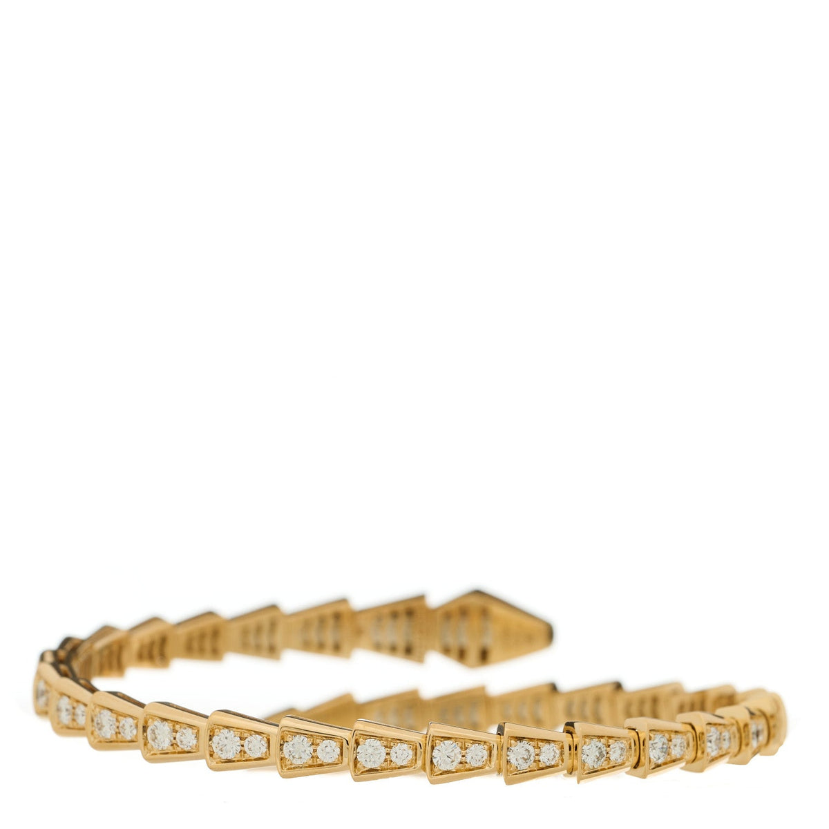 BVLGARI Serpenti Viper Diamond Bracelet, 18K Yellow Gold, Size 17 | Shop Authentique Lux