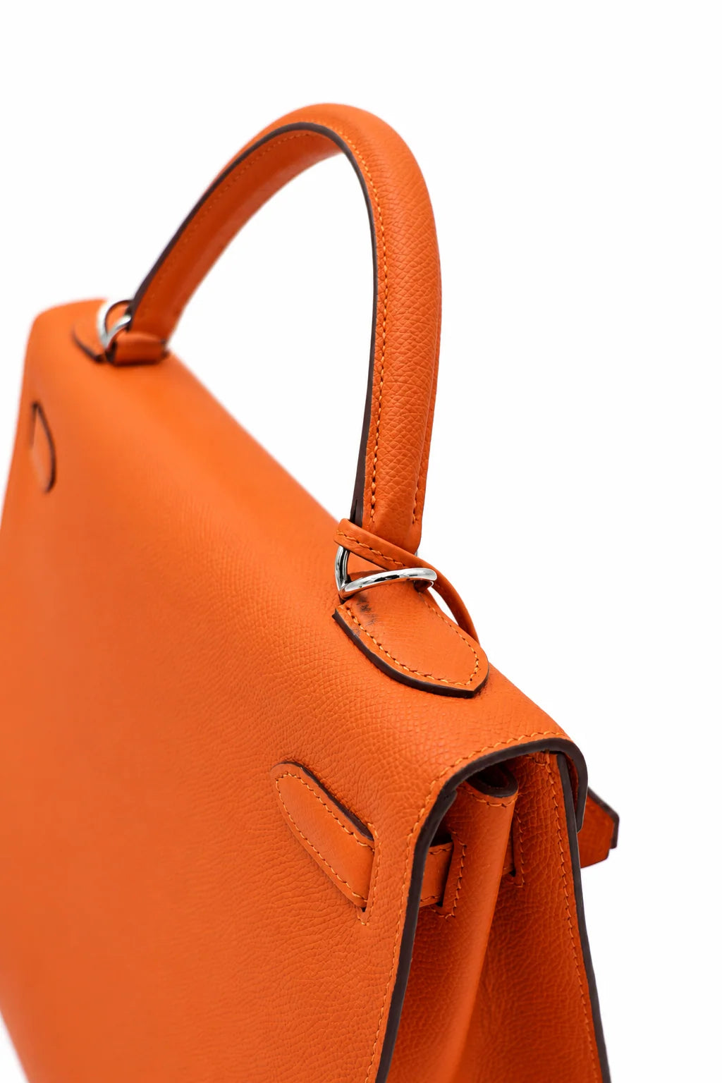 HERMÈS Kelly 32 Feu Epsom leather, palladium hardware | Shop Authentique Lux