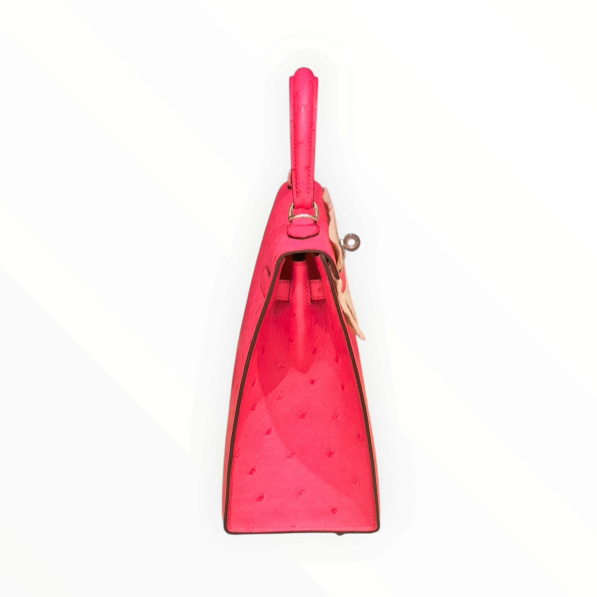 HERMÈS E5 Candy Pink Ostrich Kelly 25, Silver Hardware, D Stamp | Shop Authentique Lux