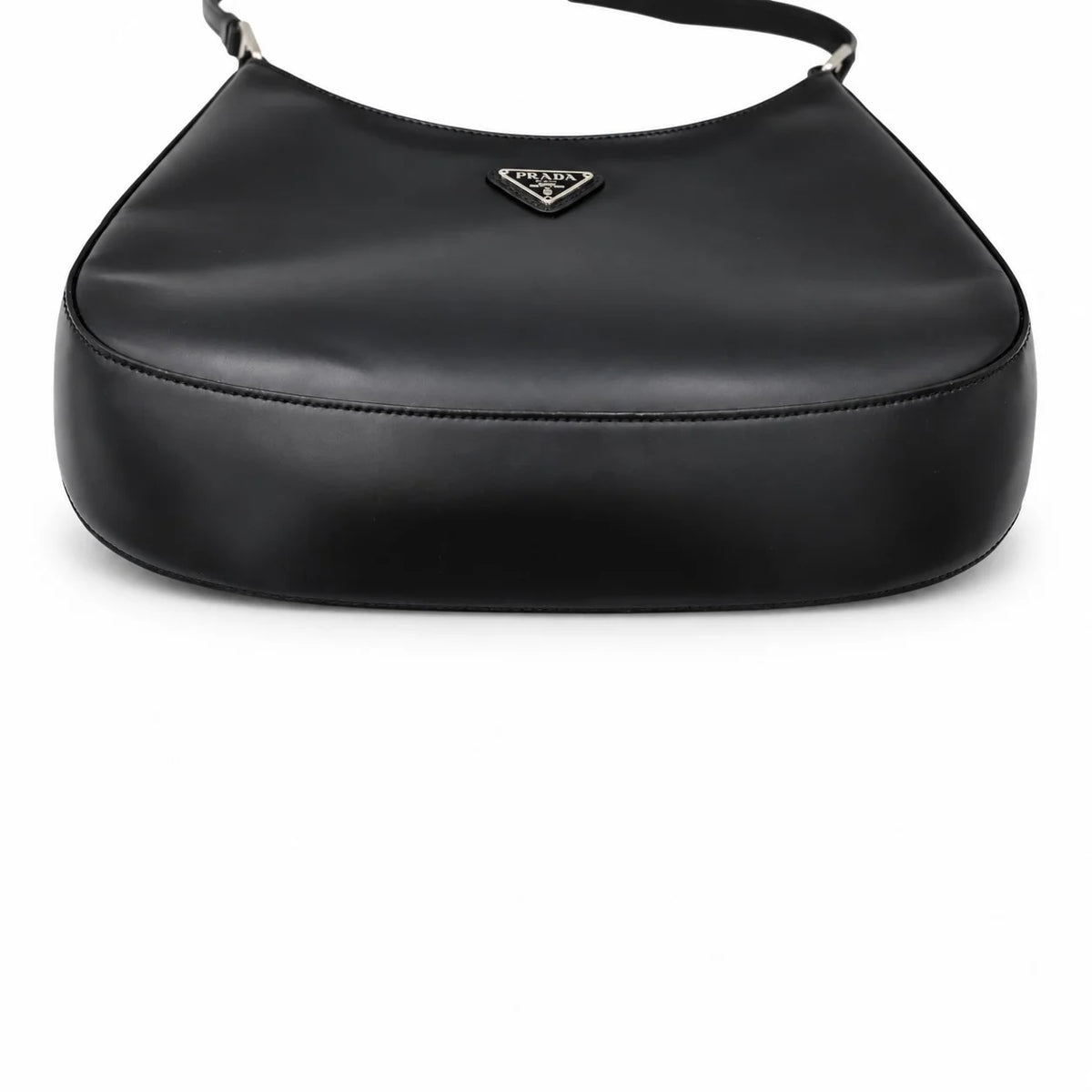PRADA Cleo Brushed Leather Shoulder Bag, Black | Shop Authentique Lux