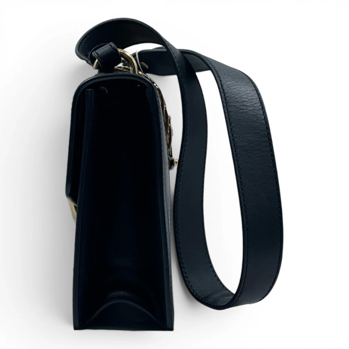 GUCCI Small Sylvie Shoulder Bag, Black Calfskin, Gold-Tone Hardware | Shop Authentique Lux