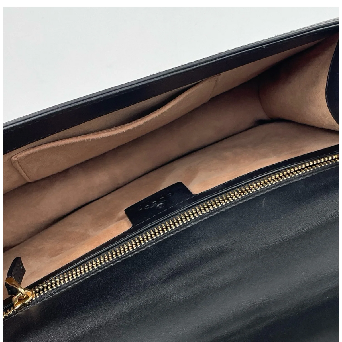 GUCCI Small Sylvie Shoulder Bag, Black Calfskin, Gold-Tone Hardware | Shop Authentique Lux