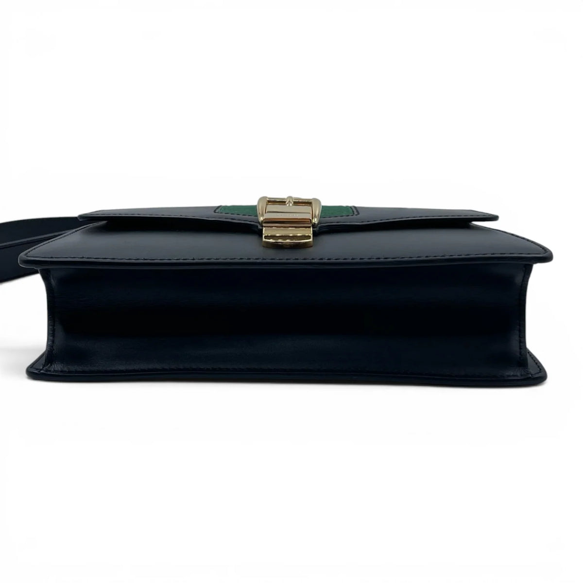 GUCCI Small Sylvie Shoulder Bag, Black Calfskin, Gold-Tone Hardware | Shop Authentique Lux