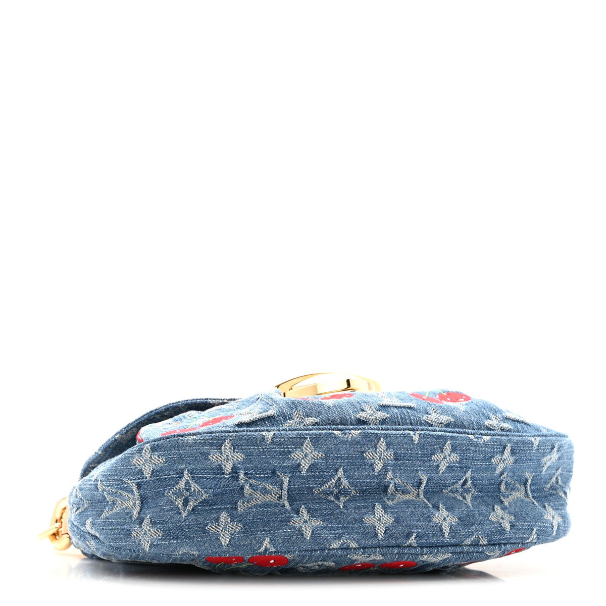 LOUIS VUITTON x Takashi Murakami Cherry Denim Sunset bag, front view | Shop Authentique Lux