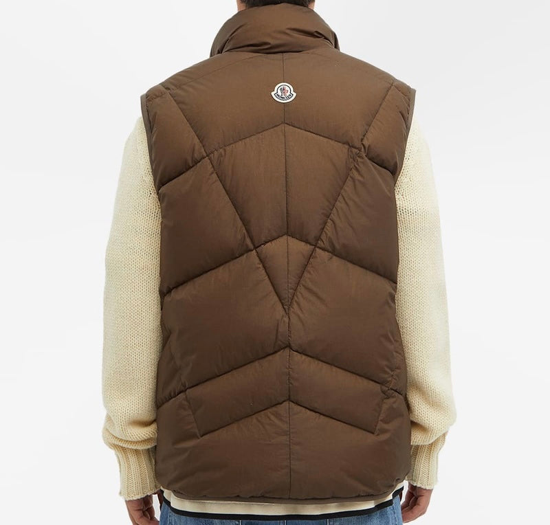 MONCLER Zem puffer vest, rear view on model | Shop Authentique Lux