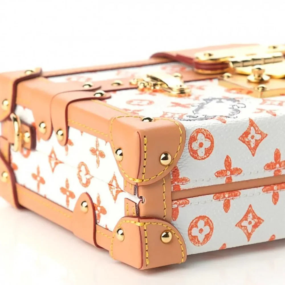 LOUIS VUITTON Kabuki Petite Malle studded corner and trim close-up | Shop Authentique Lux