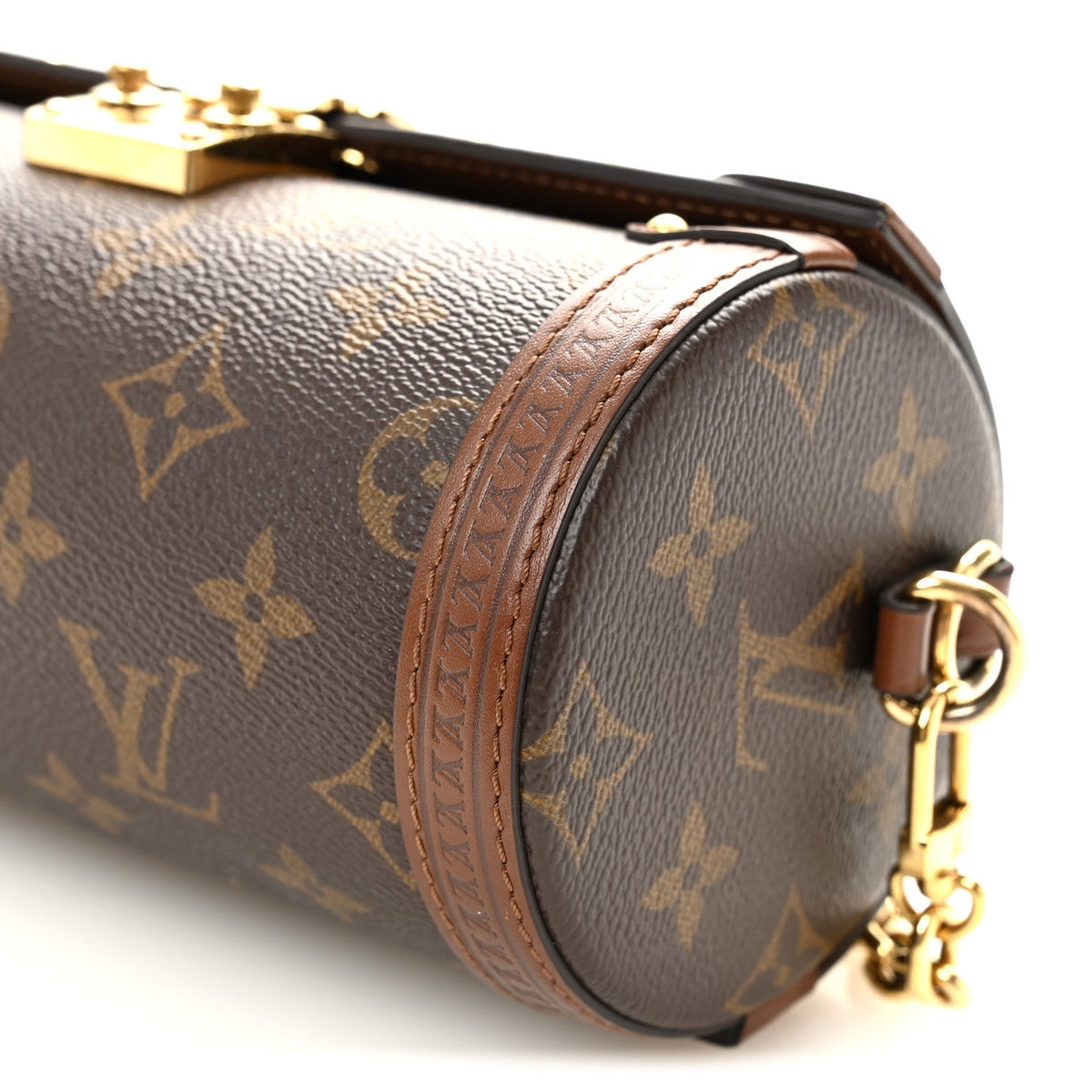 LOUIS VUITTON Papillon Trunk opposite circular end and hardware attachment | Shop Authentique Lux