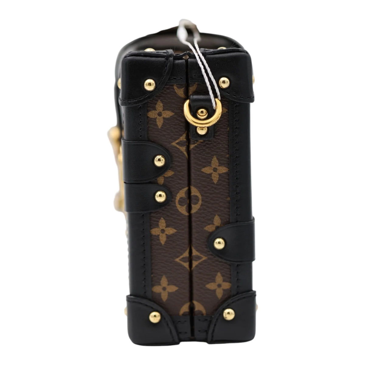Louis Vuitton Petite Malle Monogram canvas side and black leather trim | Shop Authentique Lux