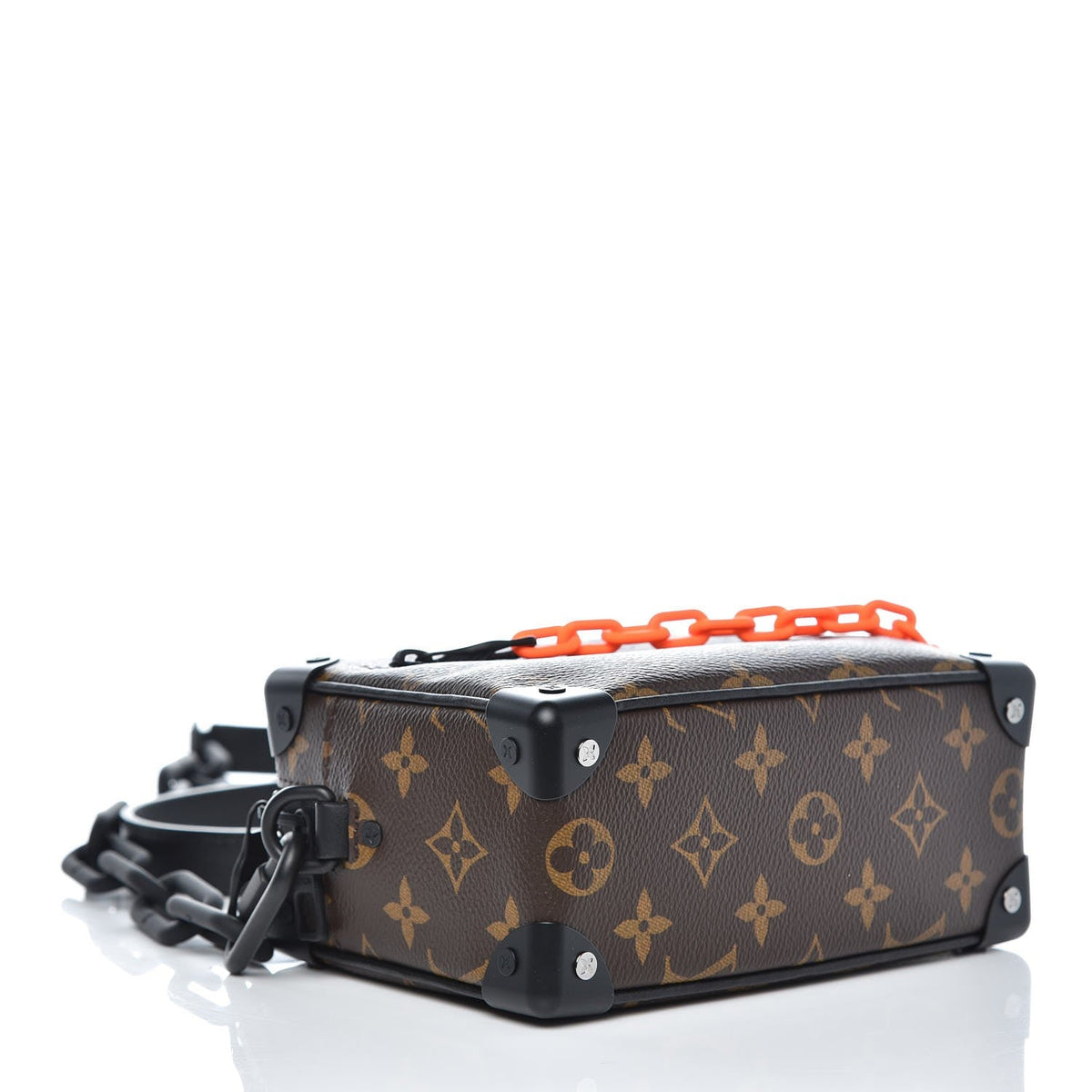 Louis Vuitton Virgil Abloh Solar Ray Mini Soft Trunk Monogram orange chain front view | Shop Authentique Lux