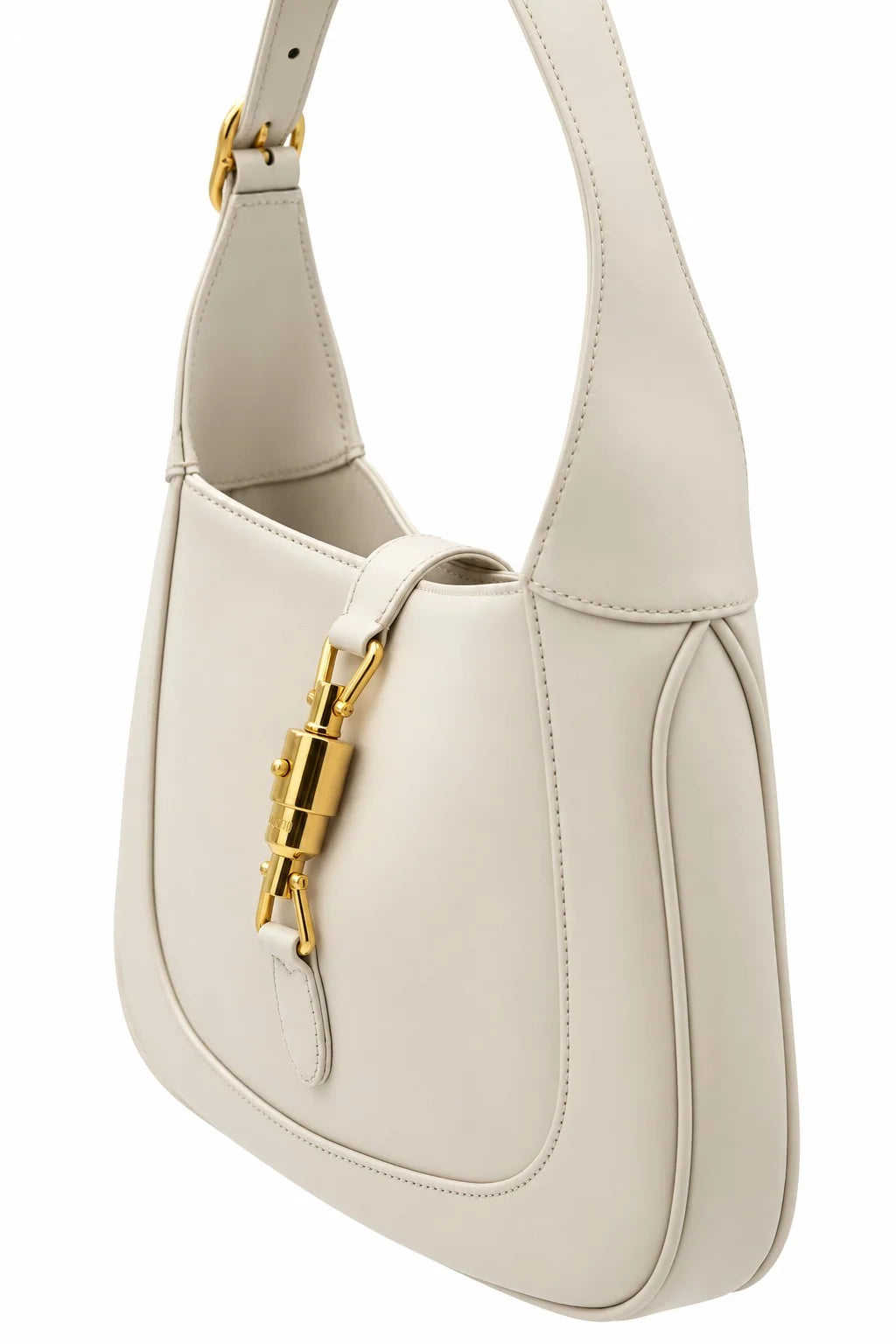 GUCCI Jackie Shoulder Bag, Ivory Leather, Gold-Tone Hardware | Shop Authentique Lux