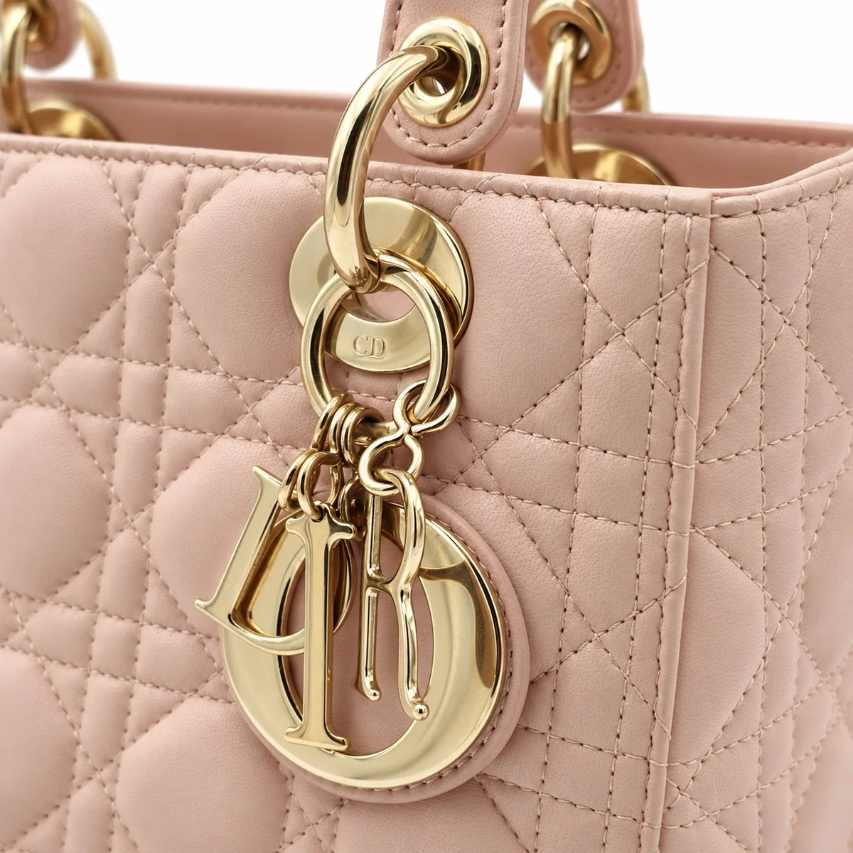 DIOR Medium Lady Dior Bag, Pink Cannage Lambskin, Gold-Tone Hardware | Shop Authentique Lux