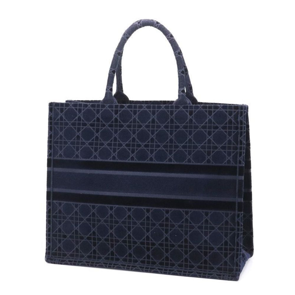 DIOR Medium Book Tote, Navy Cannage Canvas | Shop Authentique Lux