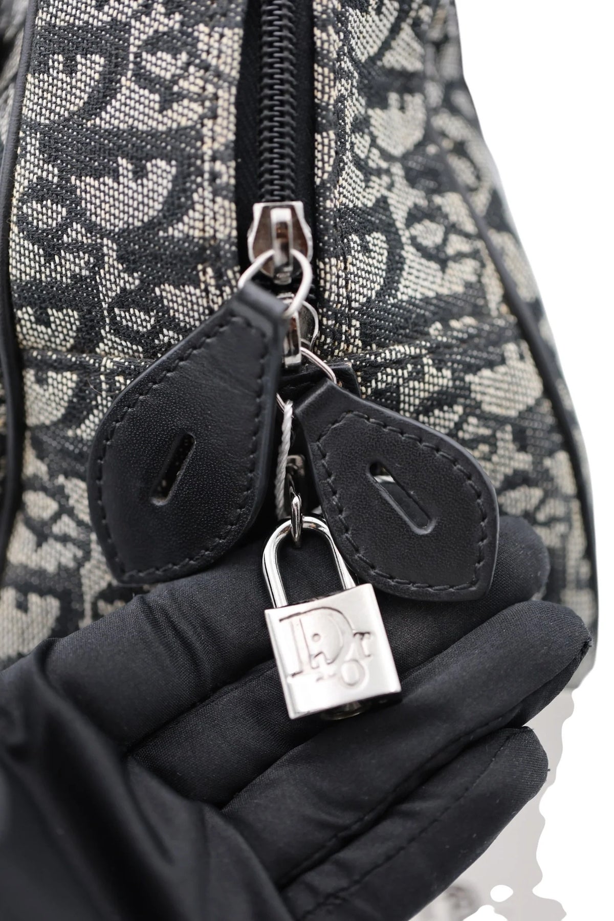 DIOR Diorissimo Frame Satchel, Navy and Beige Canvas, Silver-Tone Hardware | Shop Authentique Lux