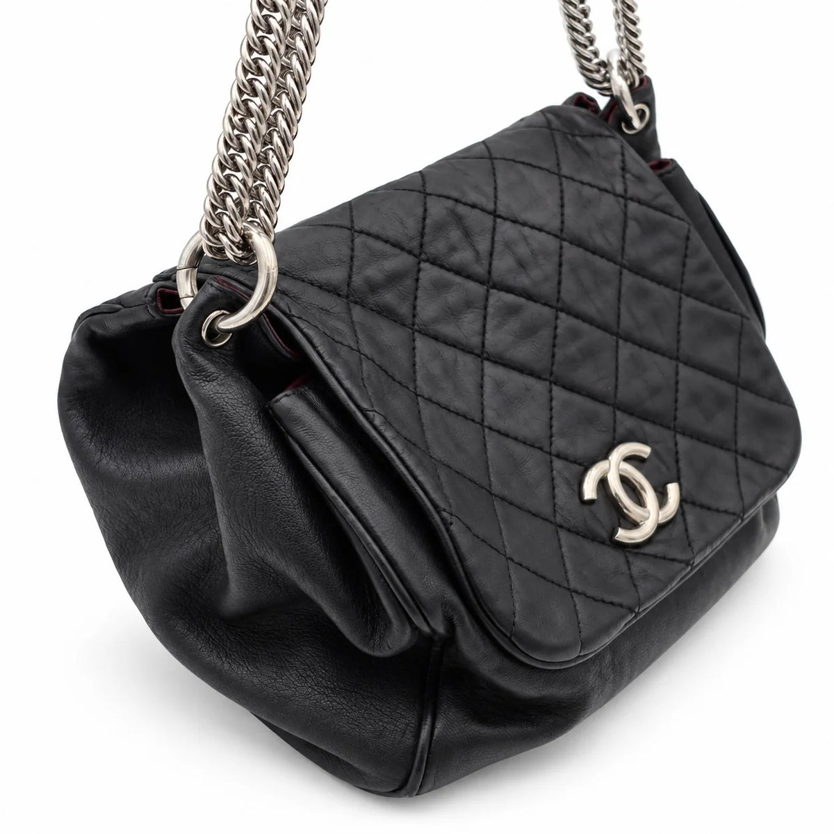 CHANEL Chain Around Flap Bag, Black Quilted Leather, Silver-Tone Hardware | Shop Authentique Lux