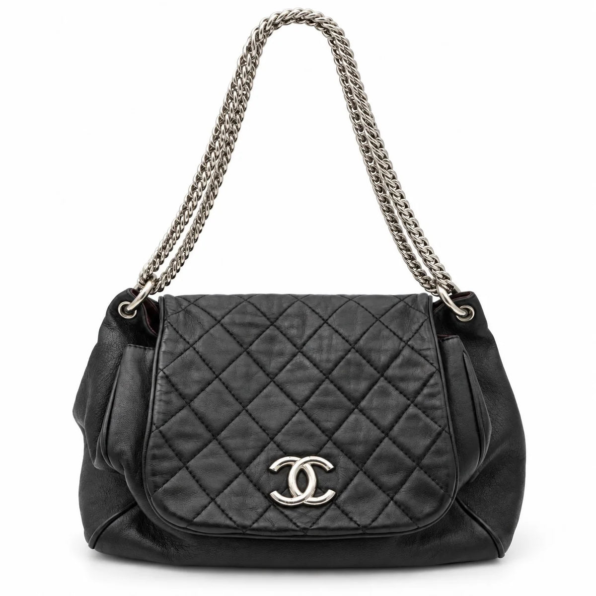 CHANEL Chain Around Flap Bag, Black Quilted Leather, Silver-Tone Hardware | Shop Authentique Lux