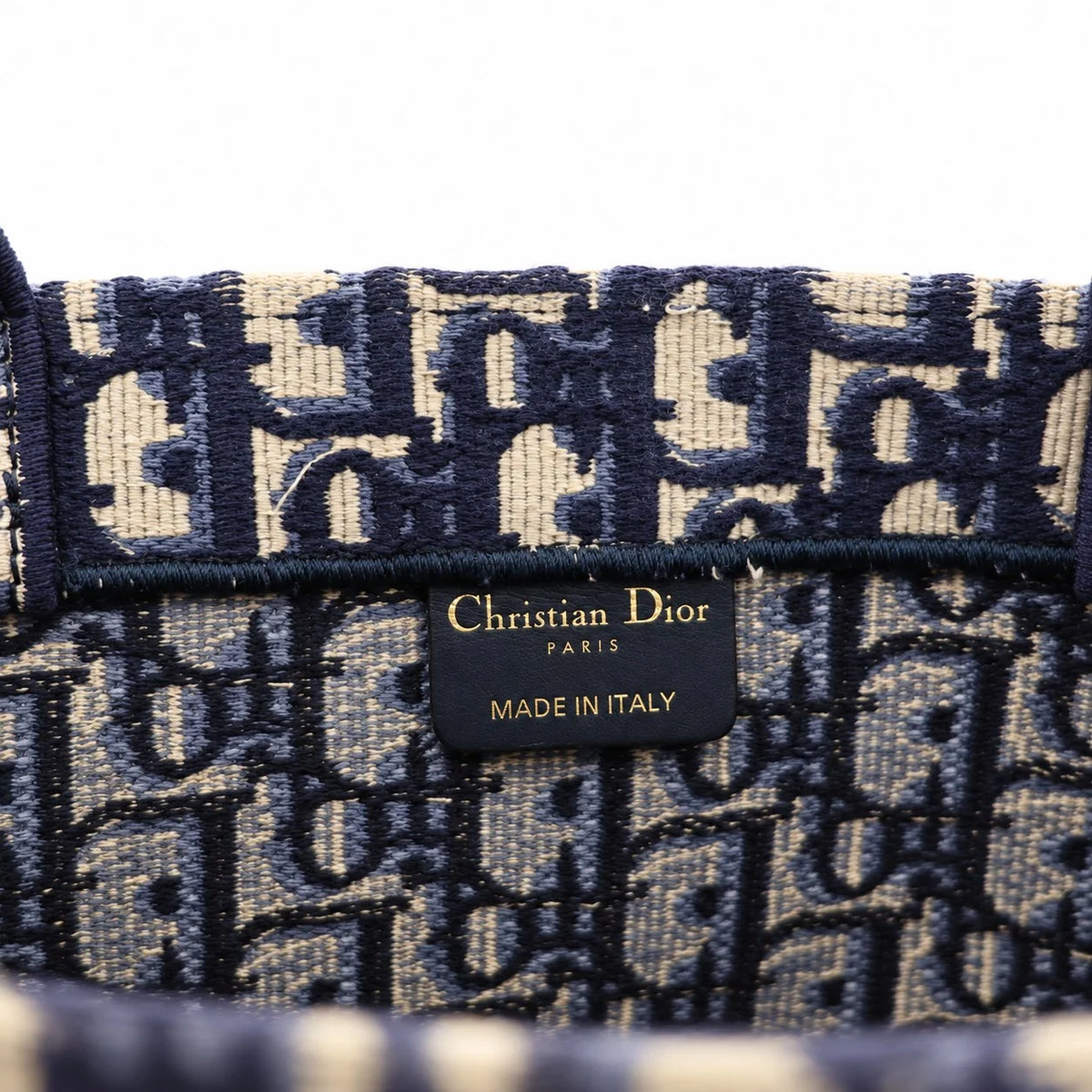 DIOR Large Book Tote, Navy and Beige Oblique Canvas | Shop Authentique Lux