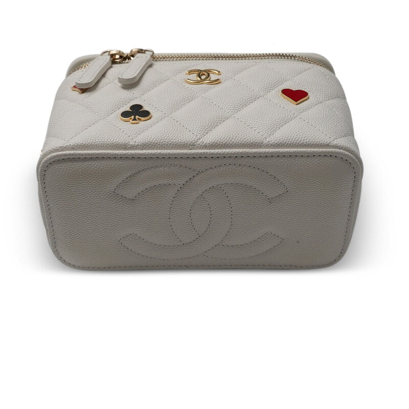 CHANEL Coco Casino Vanity Case, White Quilted Caviar Leather | Shop Authentique Lux