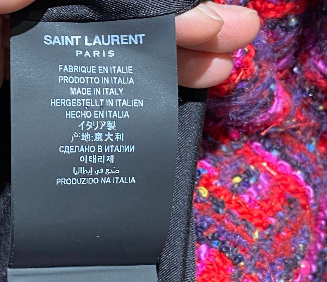 SAINT LAURENT 2021 Runway Beaded Tweed Jacket | Shop Authentique Lux