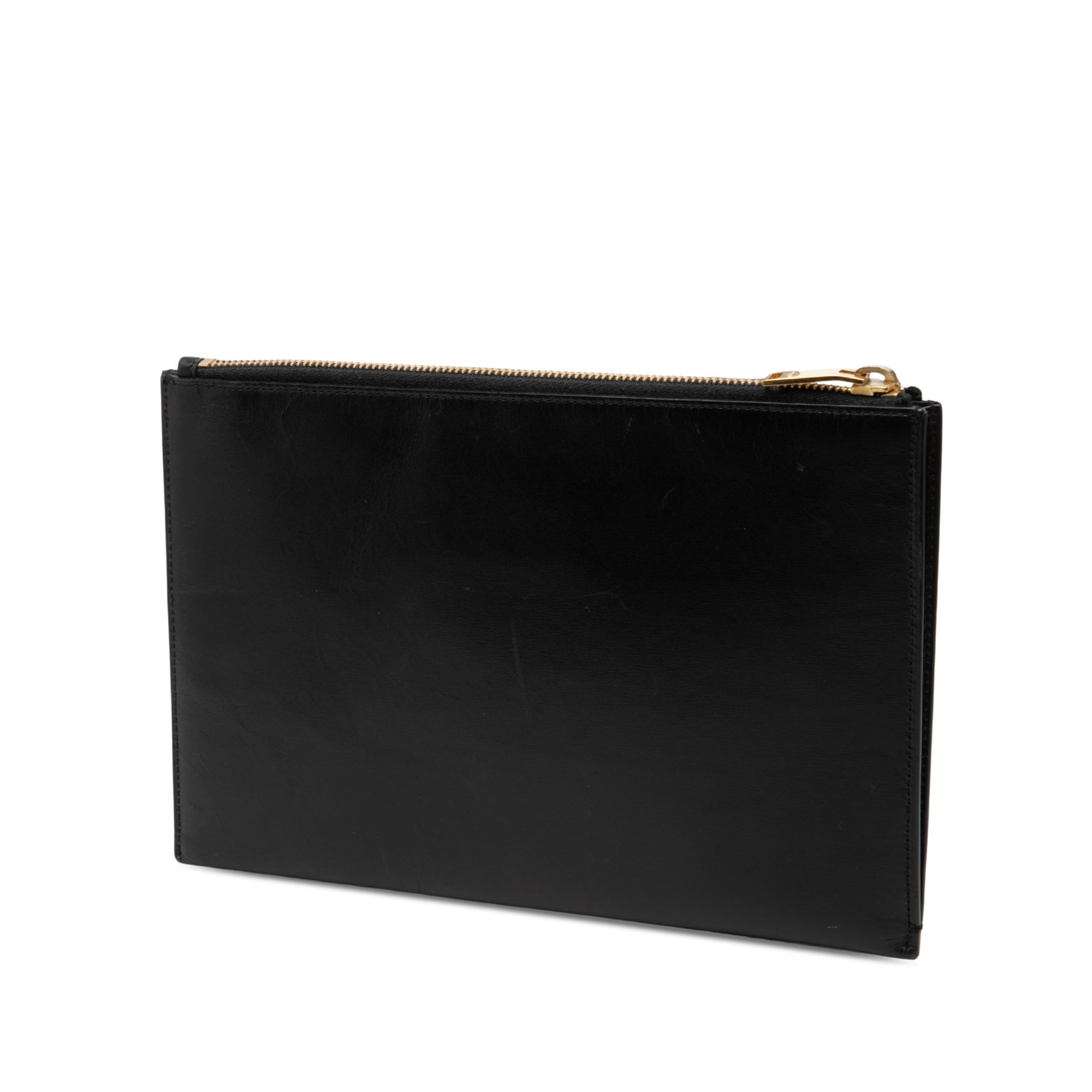Saint Laurent Zip Portfolio, Black Leather, Silver Hardware, 2020 | Shop Authentique Lux