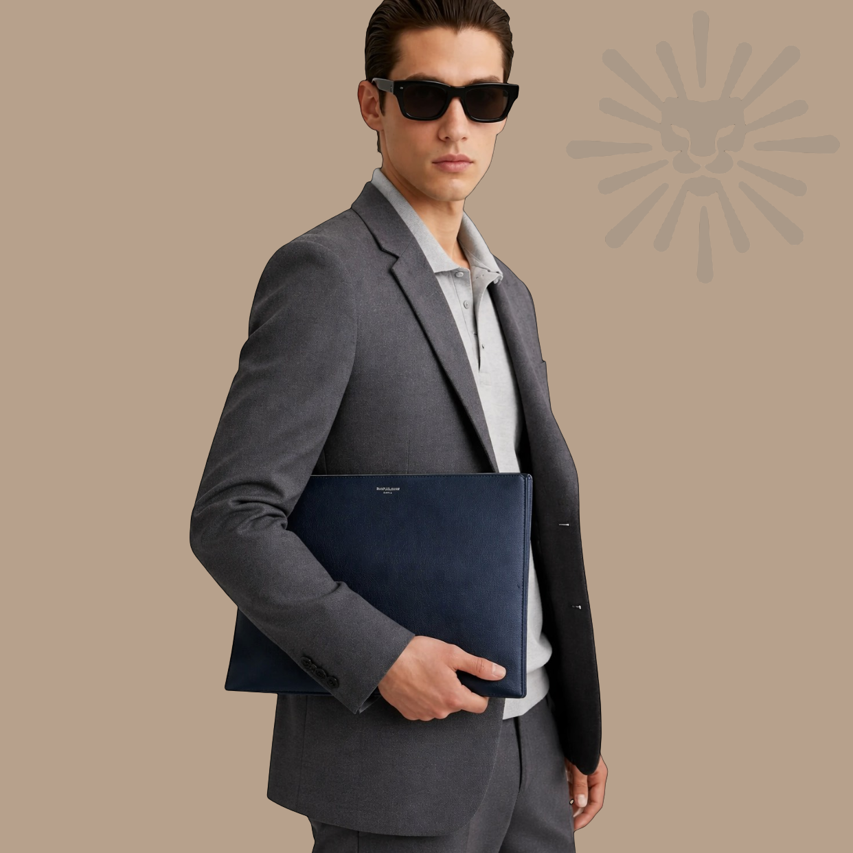 Saint Laurent black leather document pouch silver zipper I Authentique Lux