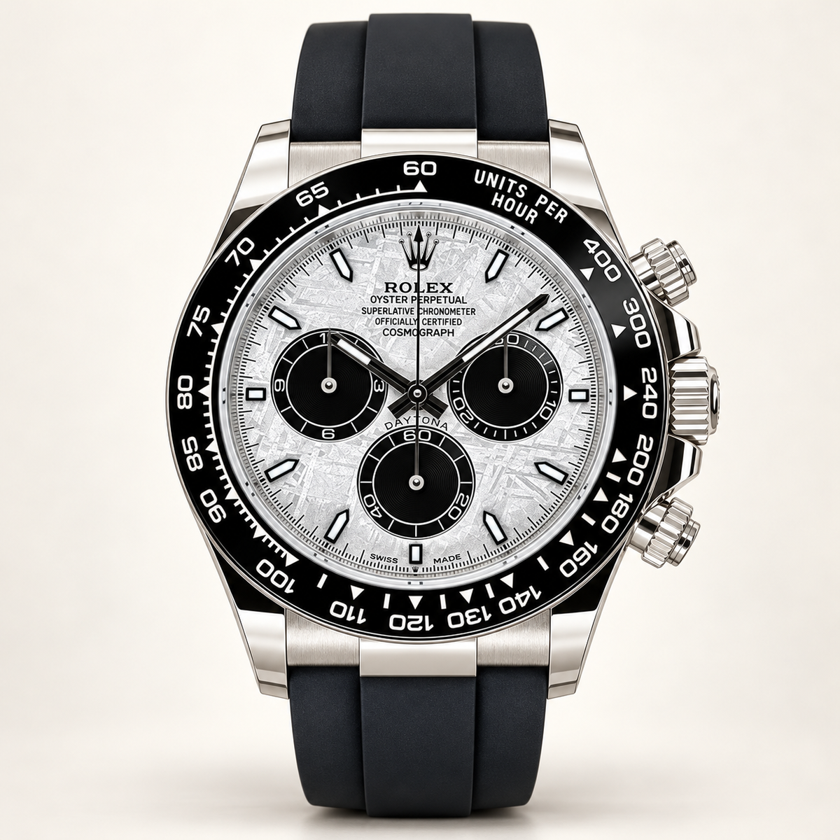 ROLEX Cosmograph Daytona 126519LN, Silver Meteorite Dial, 18K White Gold, Oysterflex, Full Set, 2026 | Shop Authentique Lux