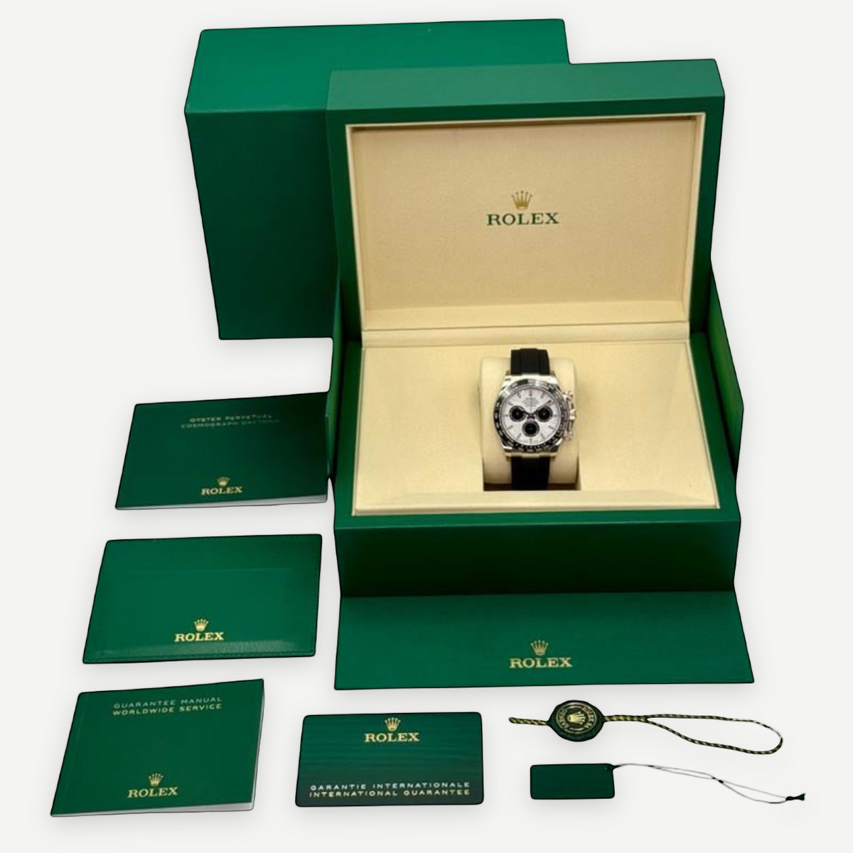 ROLEX Cosmograph Daytona 126519LN, Silver Meteorite Dial, 18K White Gold, Oysterflex, Full Set, 2026 | Shop Authentique Lux