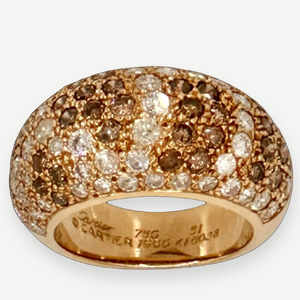 CARTIER Bombe Ring, 18K Yellow Gold, ~3.0 CTW Diamonds, Size 51, Full Set