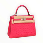 HERMÈS E5 Candy Pink Ostrich Kelly 25, Silver Hardware, D Stamp | Shop Authentique Lux