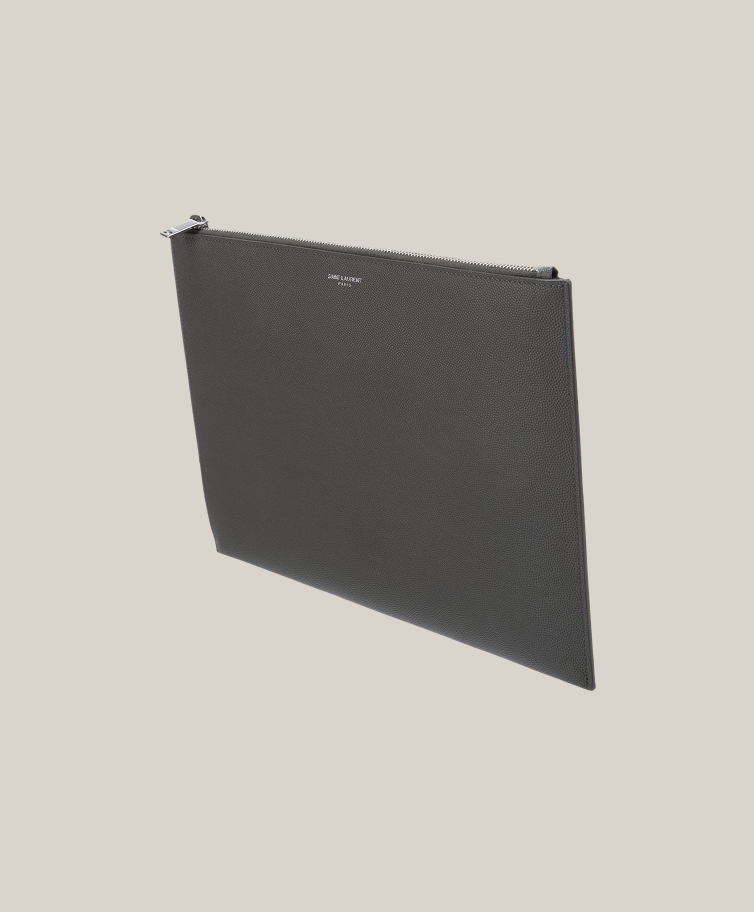“Saint Laurent leather portfolio pouch black silver hardware authentic excellent”
“Saint Laurent Paris black leather document pouch silver zipper Authentique Luxury”