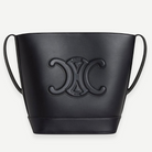 CELINE Triomphe Bucket Bag, Black Leather, Gold-Tone Hardware | Shop Authentique Lux