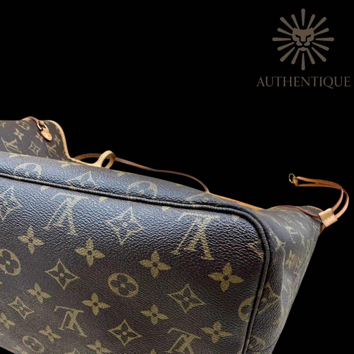 Louis Vuitton Monogram Neverfull GM in brown coated canvas with brass hardware — Authentique Lux | 100% Authenticated"