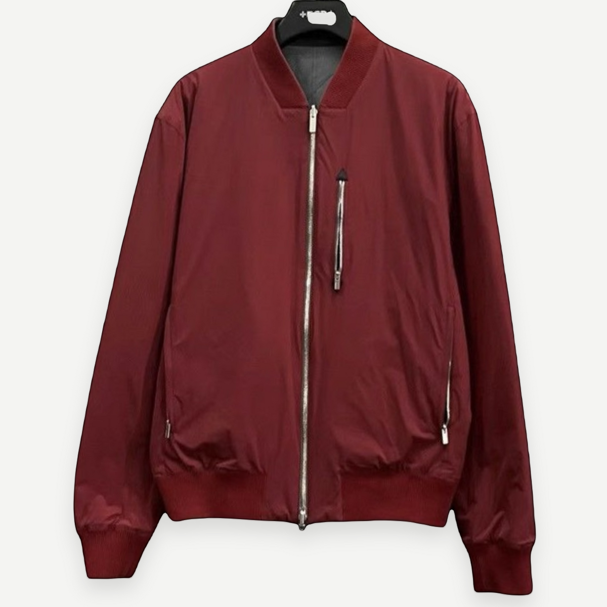 HERMÈS Reversible Padded Jacket, Burgundy, Size 52 | Shop Authentique Lux