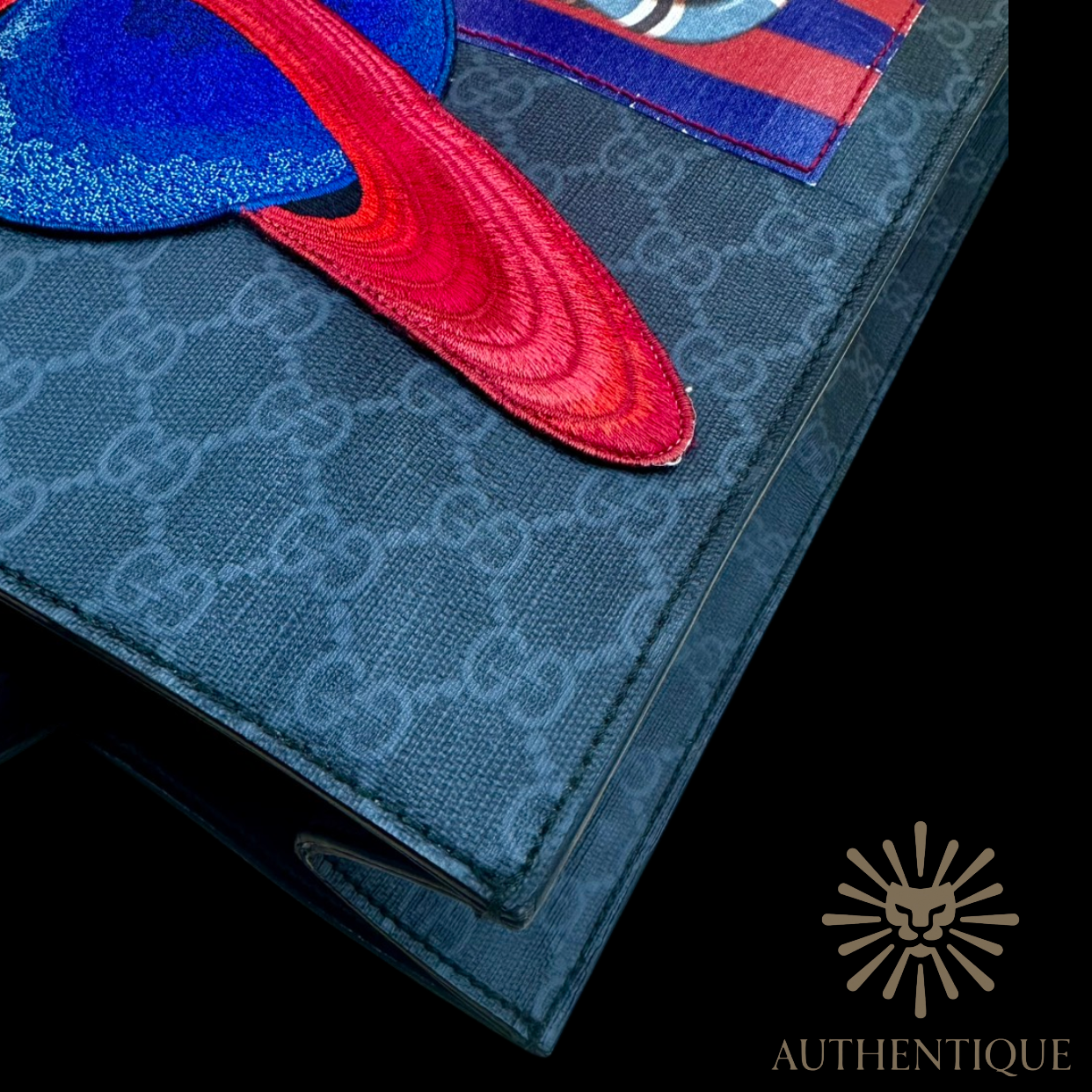 Gucci Night Courier GG Supreme Soft Tote in Black Monogram – Available at Authentique Lux