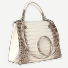 HERMES Kelly 25 Retourne, Himalaya Matte Niloticus Crocodile, PHW, Full Set, 2024 | Shop Authentique Lux