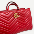 Gucci GG Marmont Small Tote in Red Matelassé Calfskin | Shop Authentique Lux