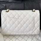 CHANEL Caviar Quilted Medium Classic Double Flap Bag, White, Gold Hardware, Full Set | Shop Authentique Lux