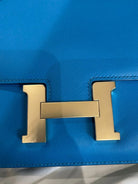 HERMES Constance 18 Mini, Bleu Zanzibar Evercolor, Gold Hardware, 2021 | Shop Authentique Lux