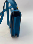 HERMES Constance 18 Mini, Bleu Zanzibar Evercolor, Gold Hardware, 2021 | Shop Authentique Lux