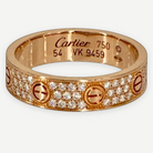 Cartier Pavé Diamond Love Ring, 18K Rose Gold, Size 54 | Shop Authentique Lux