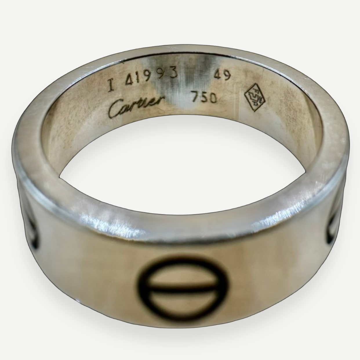 Cartier Love Ring, Classic 5.5mm, 18K White Gold, Size 49, Vintage | Shop Authentique Lux