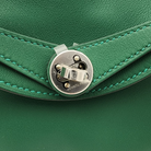 Hermès Vert Moyen Swift Mini Lindy II 20 Bag, Palladium Hardware, Full Set, K Stamp, 2025 | Shop Authentique Lux