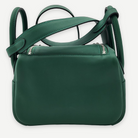 Hermès Vert Moyen Swift Mini Lindy II 20 Bag, Palladium Hardware, Full Set, K Stamp, 2025 | Shop Authentique Lux