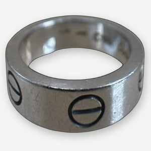 CARTIER Love Ring, Vintage Classic Model, 18K White Gold, EU Size 49 (US 4.75)