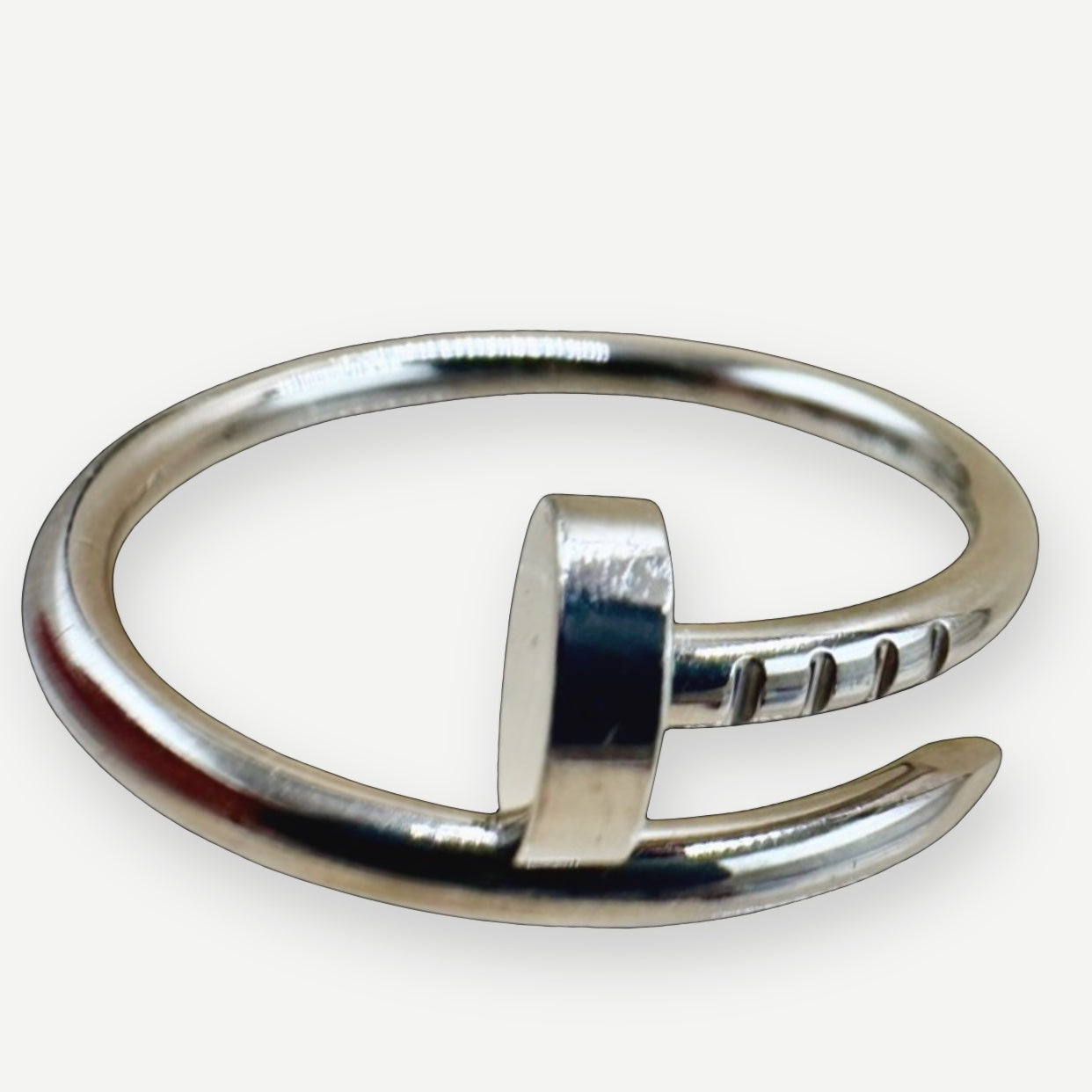 Cartier Juste un Clou Ring, Small Model, 18K White Gold, Size 55 (US 7.25) | Shop Authentique Lux