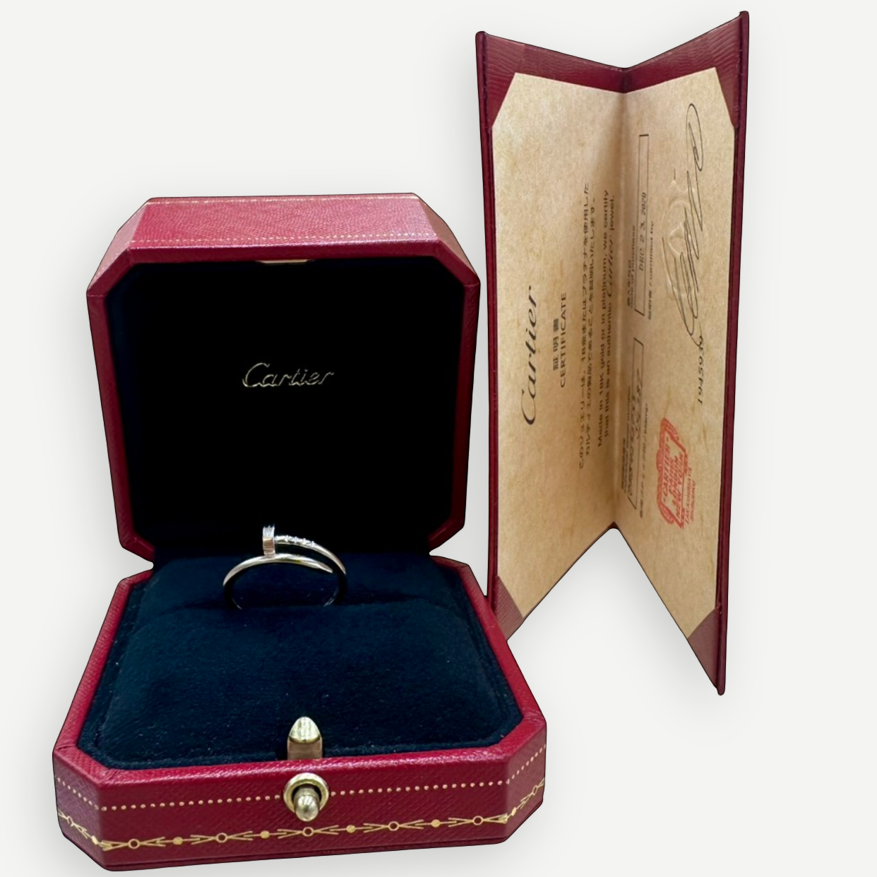Cartier Juste un Clou Ring, Small Model, 18K White Gold, Size 55 (US 7.25) | Shop Authentique Lux