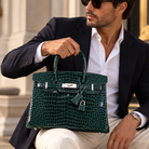 Hermès Birkin 35 Vert Cypres Shiny Porosus Crocodile, Palladium Hardware, A Stamp, 2017 | Shop Authentique Lux